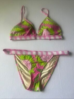 Lilly Pulitzer Pink & Green Floral Bikini